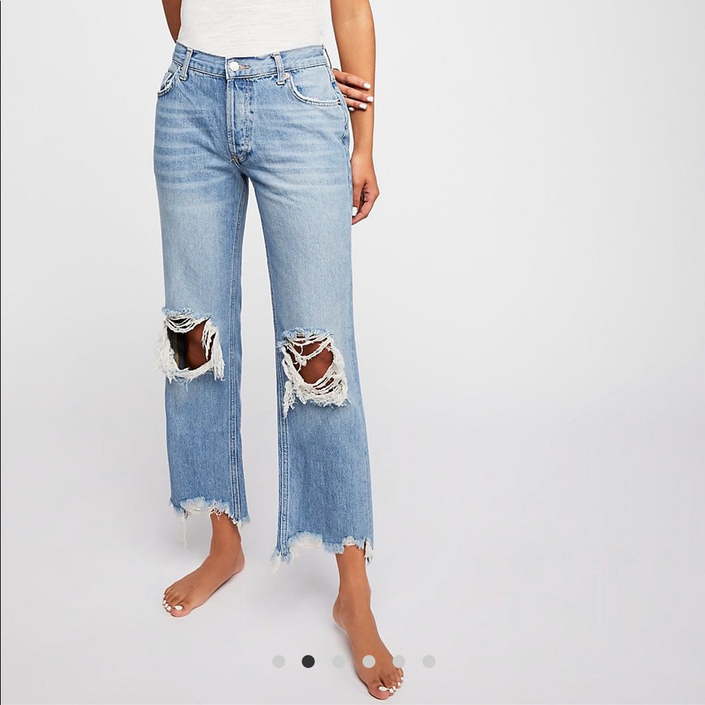 Free People Maggie Mid-Rise Straight-Leg Jeans
